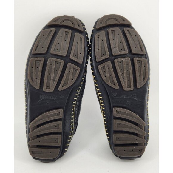 NEW Pikolinos Black Leather Slip-On Moccasin Shoes Women's Size 7 M Spain Made - Picture 10 of 13